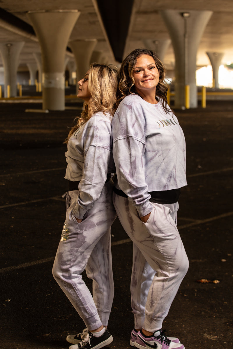 Load image into Gallery viewer, Serenity ~ Courage ~ Wisdom Holographic 'Lillac' Sweatpants
