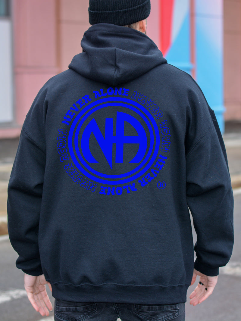 Load image into Gallery viewer, Never Alone Never Again Narcotics Anonymous Logo Unisex Cotton Pull-Over Hoodie
