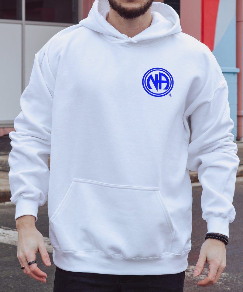 Load image into Gallery viewer, Never Alone Never Again Narcotics Anonymous Logo Unisex Cotton Pull-Over Hoodie
