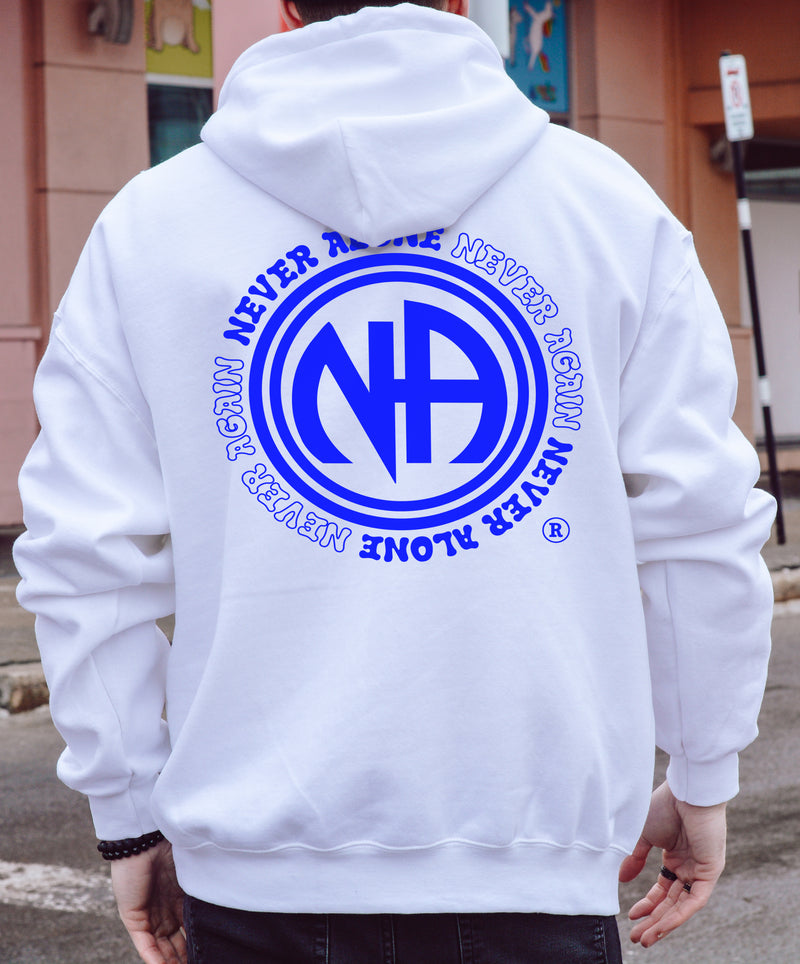 Load image into Gallery viewer, Never Alone Never Again Narcotics Anonymous Logo Unisex Cotton Pull-Over Hoodie
