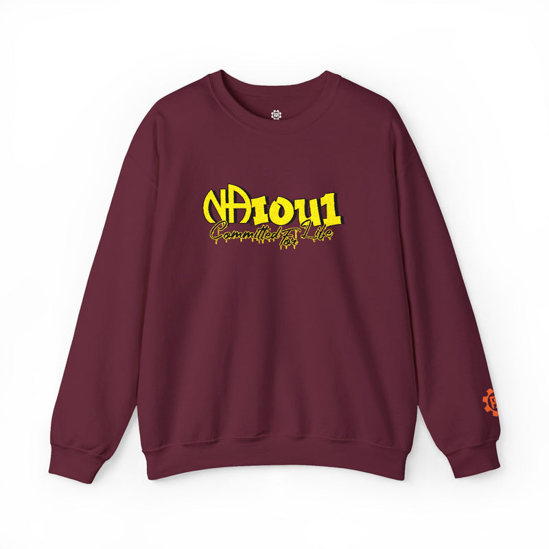 Load image into Gallery viewer, Maroon sweatshirt with yellow text

