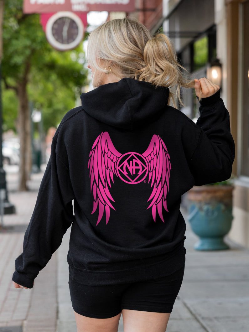 NAngel Narcotics Anonymous Angel Wings Unisex Women's Softstyle Pull-Over Hoodie