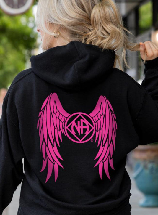 NAngel Narcotics Anonymous Angel Wings Unisex Women's Softstyle Pull-Over Hoodie