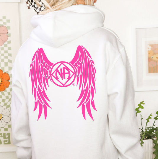 NAngel Narcotics Anonymous Angel Wings Unisex Women's Softstyle Pull-Over Hoodie