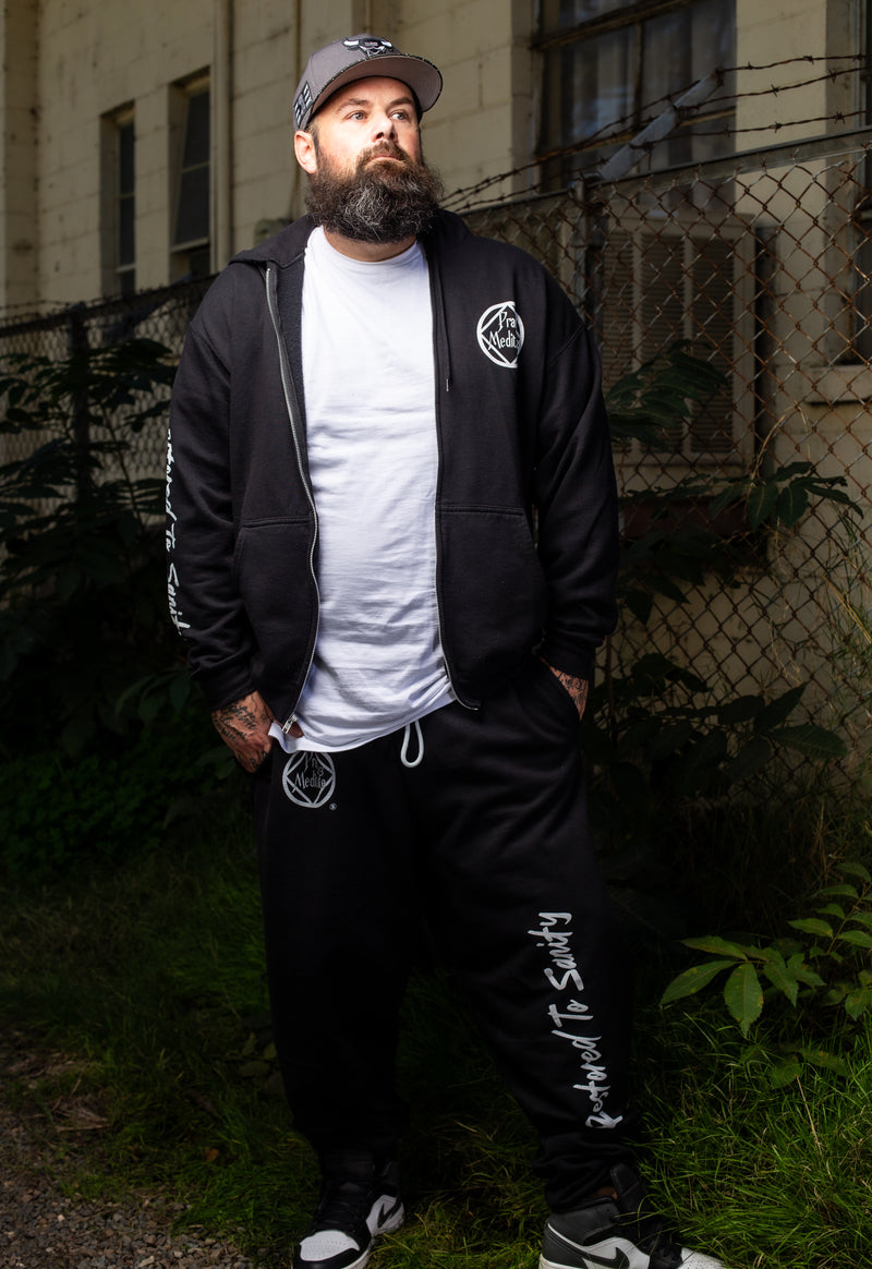 Load image into Gallery viewer, black pants with text
