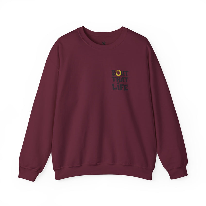 Load image into Gallery viewer, Maroon sweatshirt with text design
