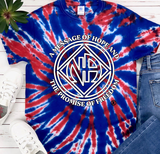 A Message of Hope and the Promise of Freedom Unisex Tie-Dye Tee in Union Jack