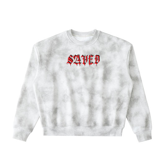 SAVED Narcotics Anonymous Crystal Tie Dye Boxy Fleeced Sweatshirt