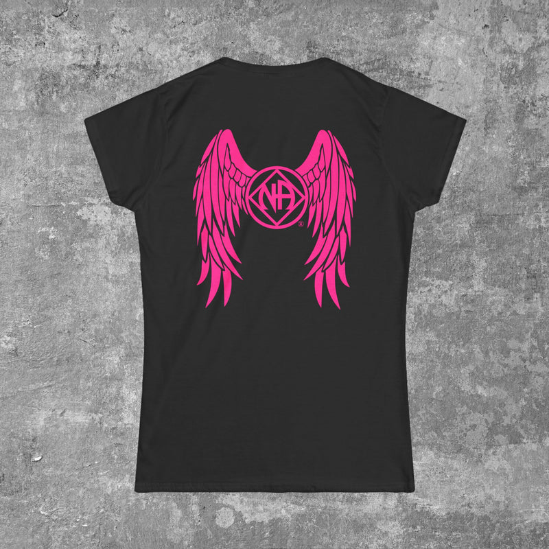 Load image into Gallery viewer, NAngel Narcotics Anonymous Angel Wings Ladies Softstyle T-shirt
