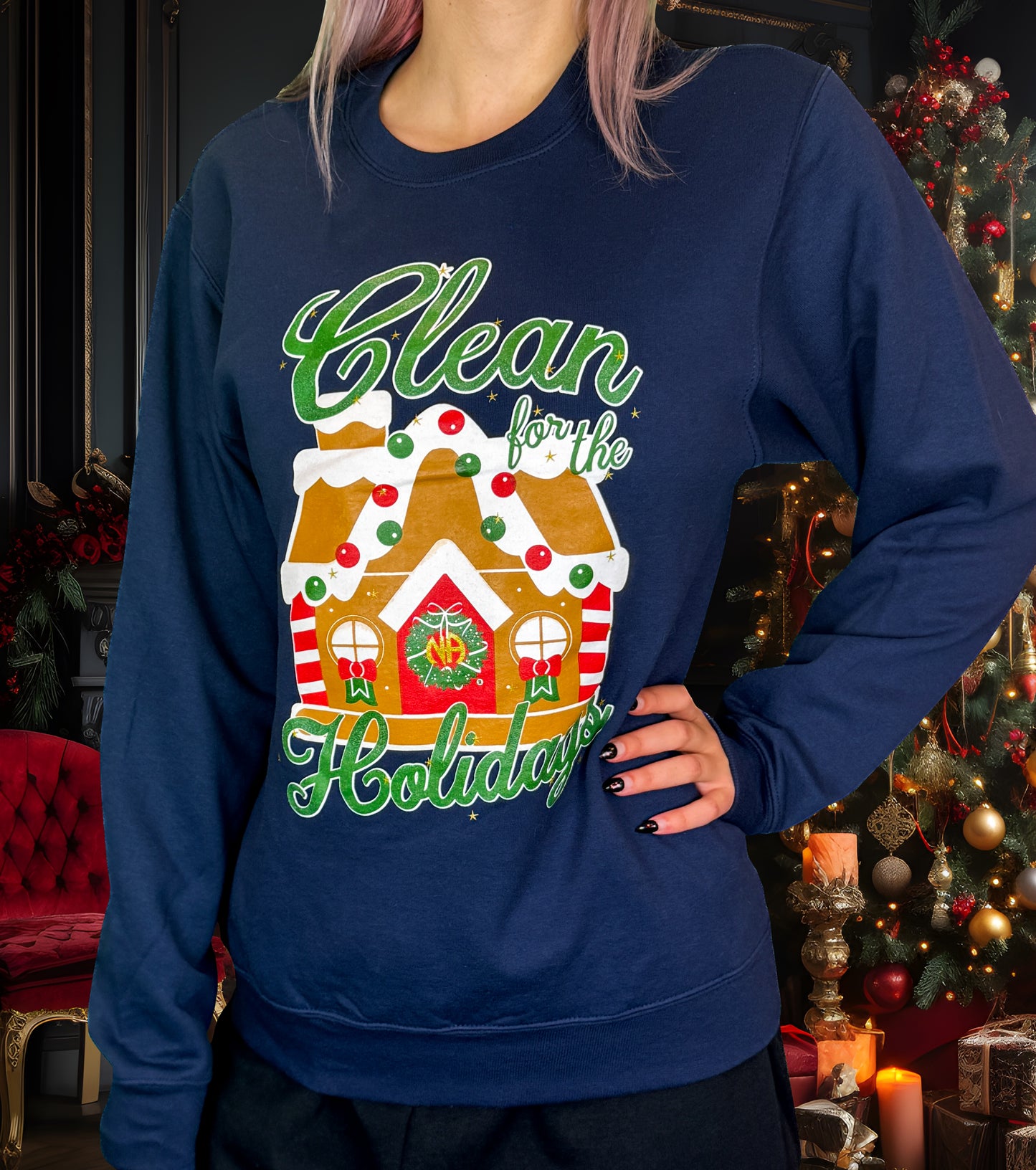 Clean For the Holidays Sweater- With Glitter!