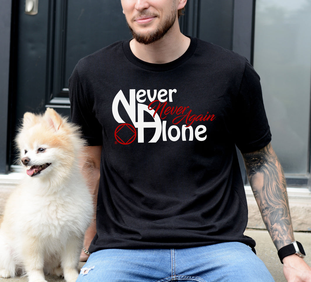 Never Alone, Never Again Narcotics Anonymous Unisex Men's Softstyle T-shirt