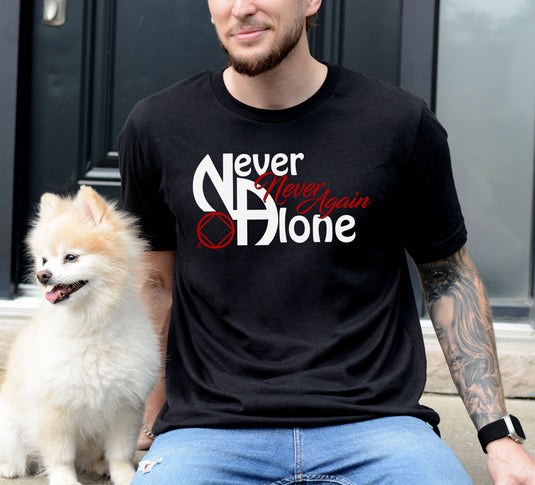 Never Alone, Never Again Narcotics Anonymous Unisex Men's Softstyle T-shirt