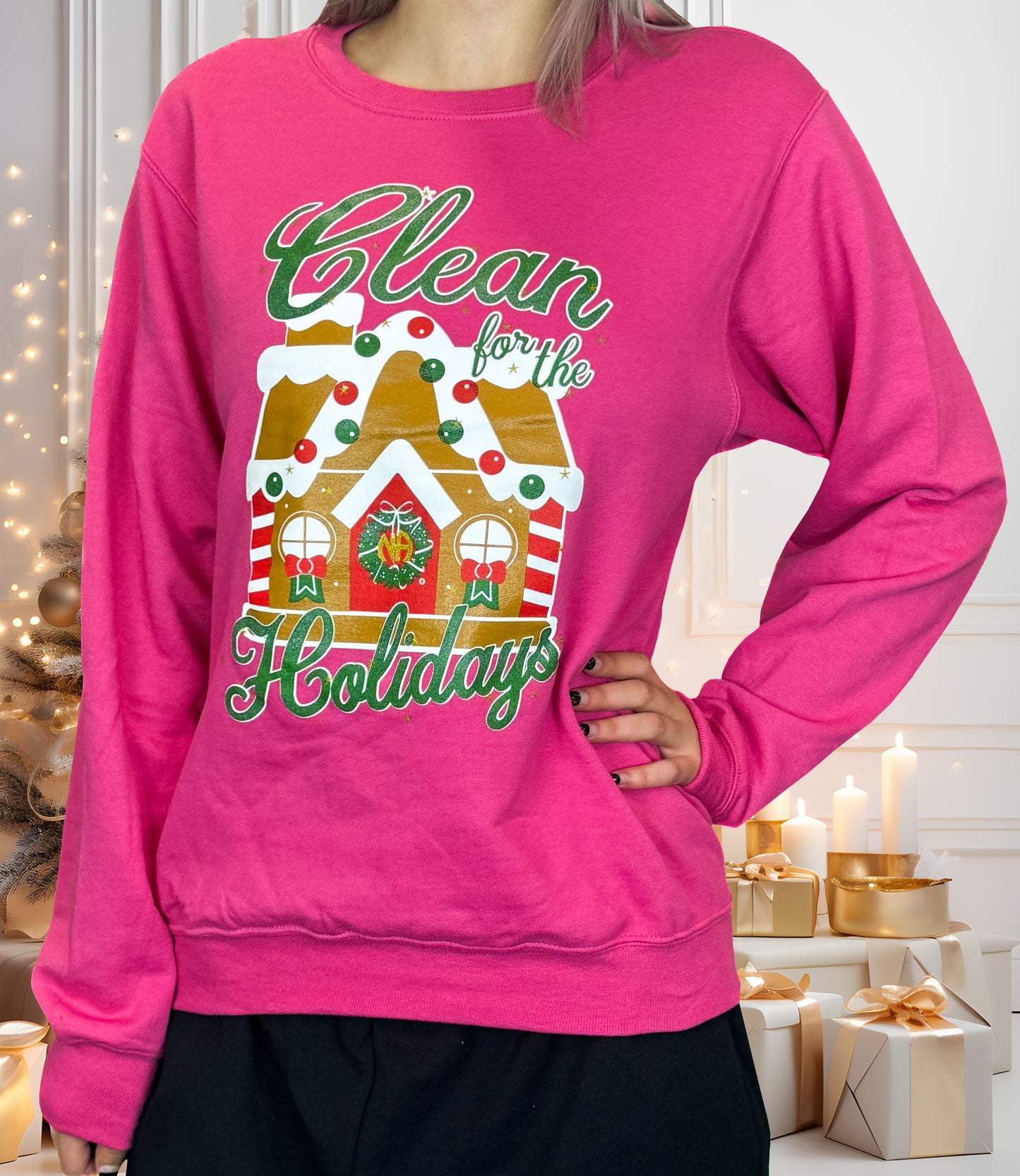 Clean For the Holidays Sweater- With Glitter!