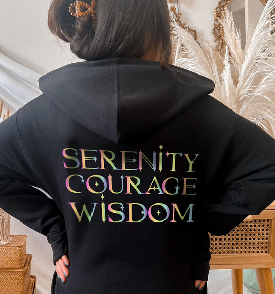 Serenity ~ Courage ~ Wisdom Unisex Women's Full Zipper Hoodie