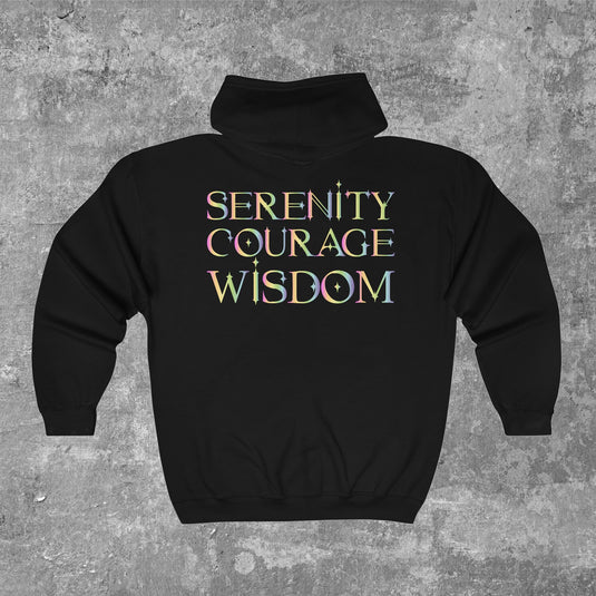 Serenity ~ Courage ~ Wisdom Unisex Women's Full Zipper Hoodie