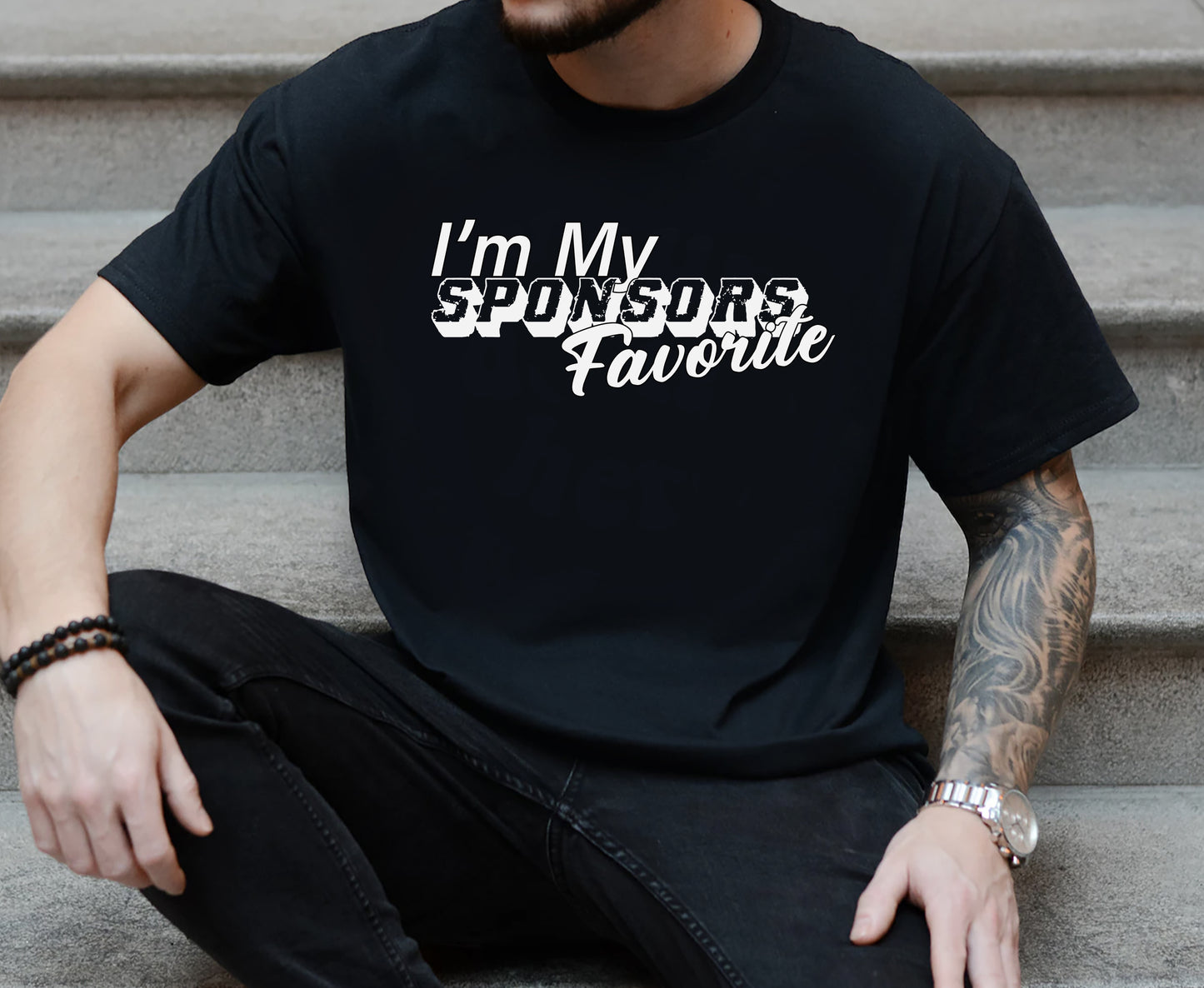 'I'm My Sponsors Favorite' Sponsee Unisex T-shirt Exciting Font